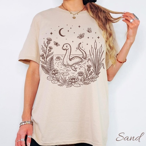 Other - Celestial Loch Ness Monster Tshirt, Nessie T-shirt Sand